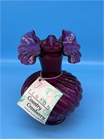 Fenton Country Cranberry Glass Vase