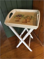 garden table with french tile top