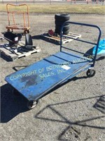 FOUR WHEEL FLATBED SPRING LOADED CART