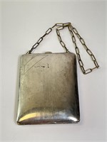 Vintage Sterling Compact/Coin Holder W/Chain 95 Gr