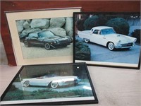 3 Framed Vintage Car Prints
