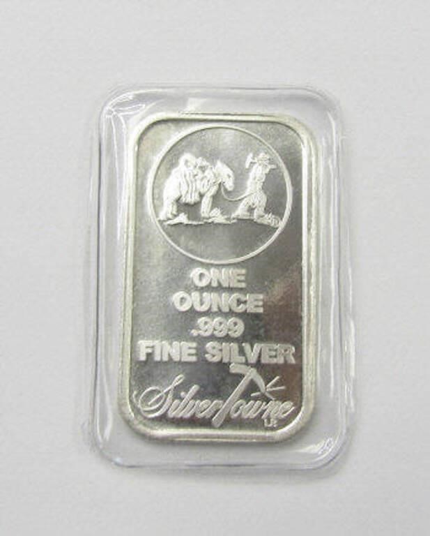 .999 Fine Silver 1 oz Bar - Silver Towne