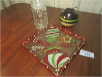 Glass Christmas Serving Pieces