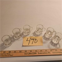 6 Federal Tiny Beer Mug Shot Jigger Glasses