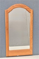 Oak Framed Tall Hanging Bevel Edge Mirror