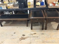 Wood Coffee table and 2 end tables