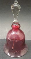 Cranberry Glass Bell (Hand Blown)