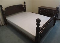 Bed, box springs and dresser