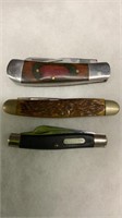 3 Pocket Knives-1 marked Frontier
