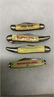 4 Vtg. Adv Pocket Knives