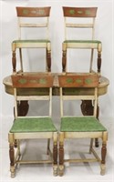 Vintage oak dinette set, table, 2 leaves, 4 chairs