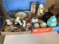4 flats plates, beer Stein, ginger jars, music box