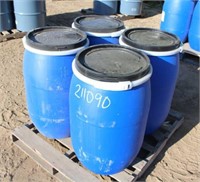 (4) Food Grade 30-Gallon Barrels, with Lids