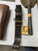 2PC MILITARY BELTS VINTAGE LEATHER +