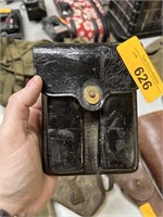VTG WWII LEATHER MAGAZINE POUCH