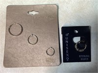 3 New Sterling Silver Piercing Rings