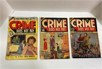 Crime Does Not Pay (3) Comic Books 1950-