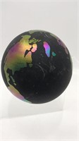 Iridescent World Globe Paperweight *some Scratch
