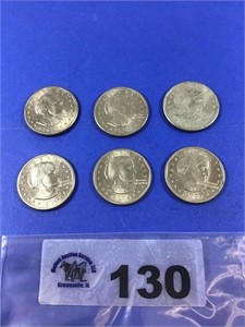 SUSAN B ANTHONY DOLLARS (6 coins)