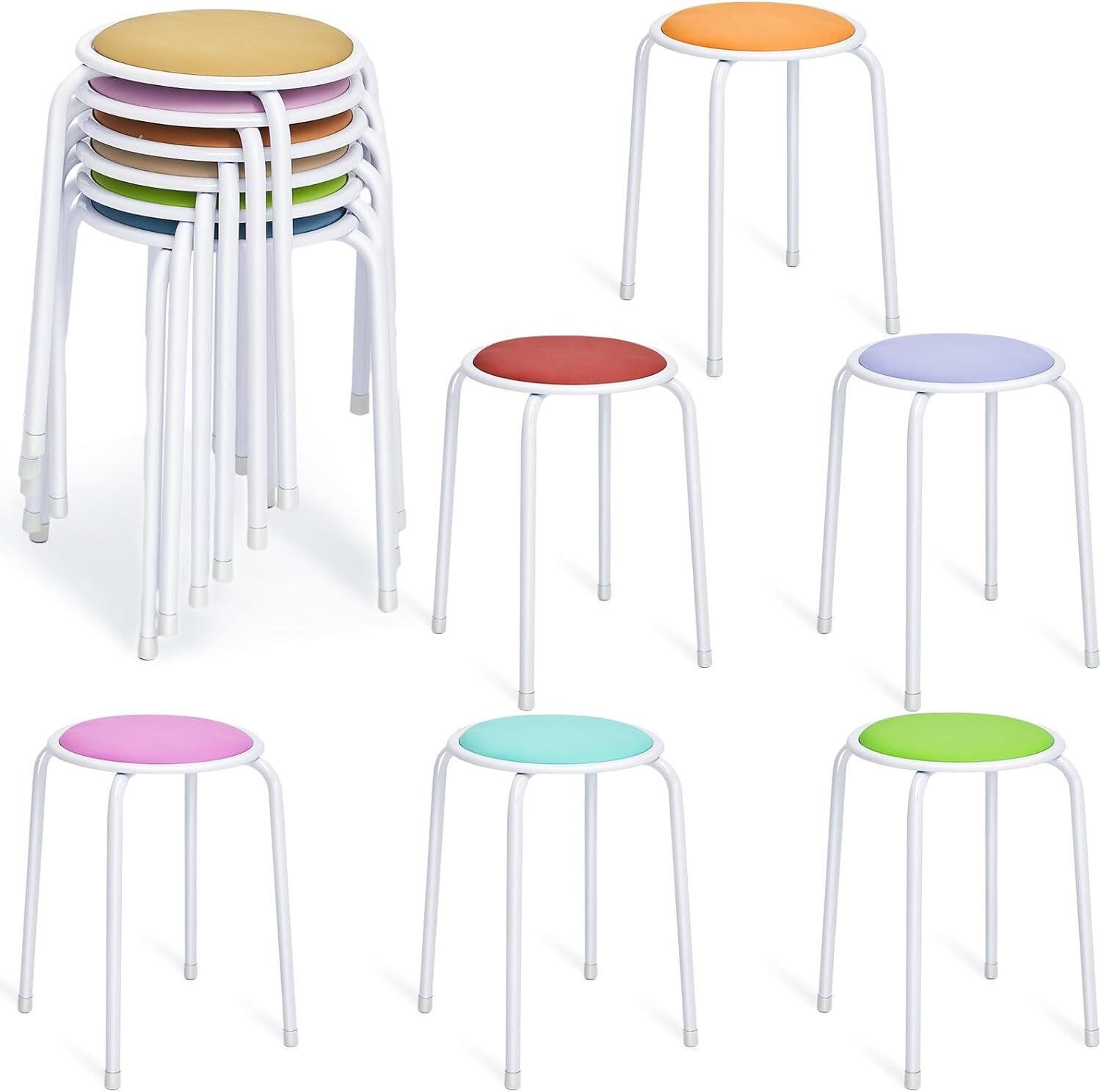 12 Pack Stackable Stools  Assorted  1217 Inch