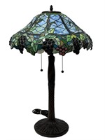 Tiffany Style Stained Glass Grape Table Lamp