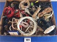 Box of Assorted Wires & Cords