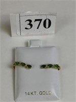 14K GOLD EARRINGS WITH GREEN CHROME DIOPSIDE