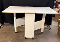 White folding craft table