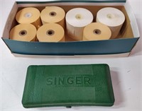 Vintage Mini Singer Sewing Machine & Paper