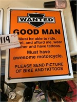 Porcelain - WANTED WOMAN - Harley Sign