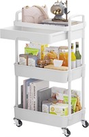 3-Tier Rolling Utility Cart with Drawer
