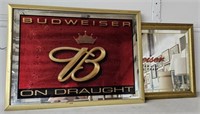 (AN) Budweiser Beer Bar Mirrors.  Budweiser On