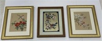 (F) Framed Floral Bird Silk Paintings
Gold