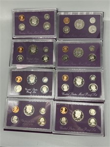 Eight US Proof Sets: 1985 - 1992