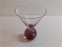 Purple Ball Base Martini Glass