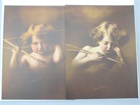 Cupid Asleep & Cupid Awake Vintage Prints