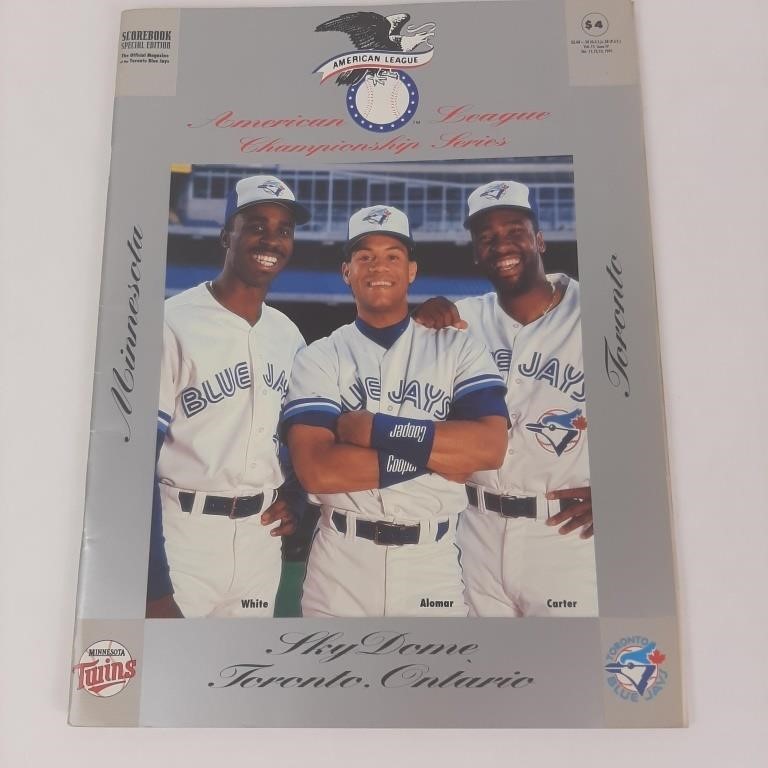 1991 ALCS Scorebook Blue Jays and Twins