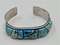 Vintage Navajo Sterling Silver Turquoise Bracelet