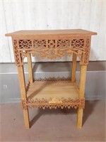 Wooden Accent Table w/Decorative Scroll Work