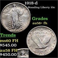 1918-d Standing Liberty 25c Grades Choice AU/BU Sl