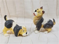 SET OF 2 RESIN DOG FIGURES MADE IN PHILIPPINES