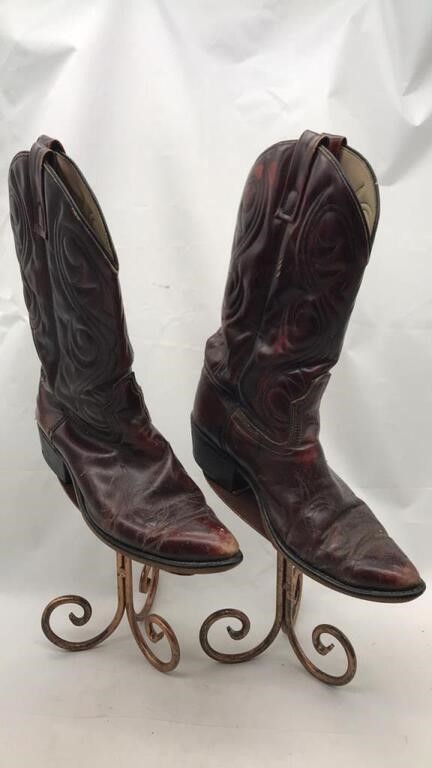 Acme Cowboy Boots Leather Sz 9d Mens