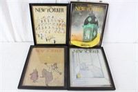 4 "New Yorker" Mag. Framed Front Covers '78-'88