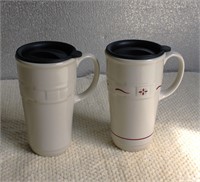 Longaberger Pottery Coffee Mugs set of 2