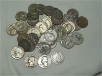 Lot of 50 90% Silver Quarters $12.50 face Value