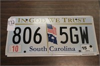 SC LICENCE PLATE