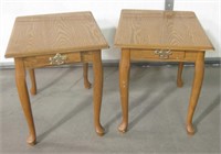 2 End Tables w/ Drawers - 18" x 24" x 21"