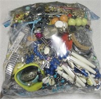 Large Bag Of Assorted Jewelry & Jewelry Parts