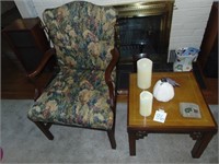 Upholstered Chair and End Table