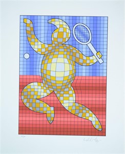 Victor Vasarely- Serigraph "Tennis Player"